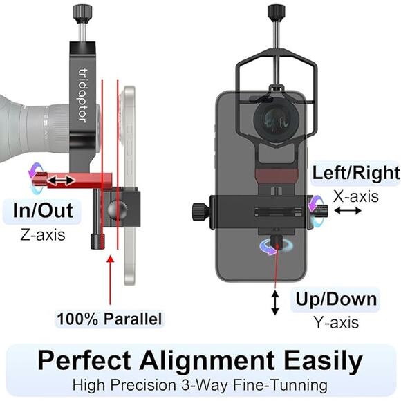 tridaptor Universal Digiscoping Adapter High Precision Phone  Telescope Holder - Picture 6 of 16